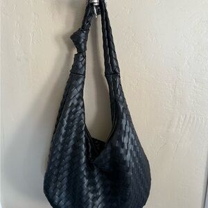 Anthropologie Black Woven Shoulder Bag